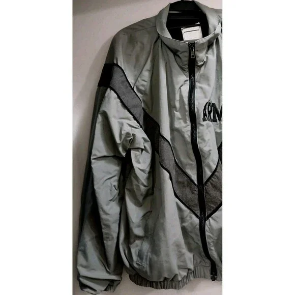 VTG 00s US Army PT Jacket Men’s Medium UNICOR Gray Black Full Zip Streetwear - Picture 4 of 8